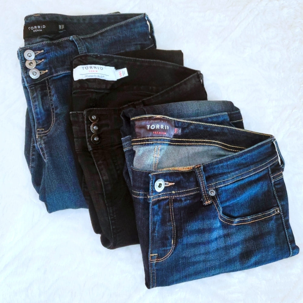 SOLD - Torrid Denim Jeans Lot of 3 Torrid Pants Womens Size 14 Plus Size Pants